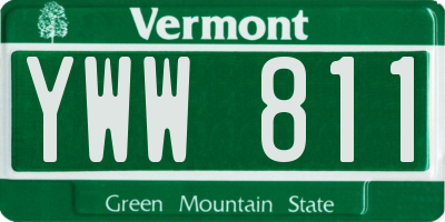 VT license plate YWW811