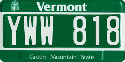 VT license plate YWW818