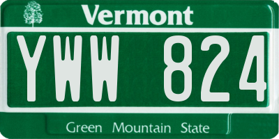 VT license plate YWW824
