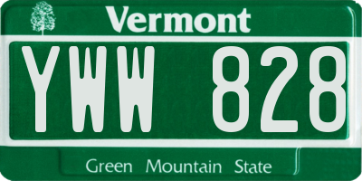 VT license plate YWW828