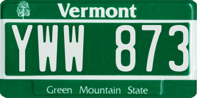 VT license plate YWW873
