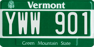 VT license plate YWW901