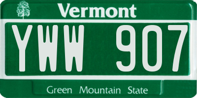 VT license plate YWW907