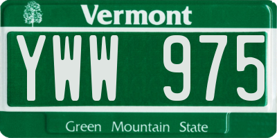 VT license plate YWW975