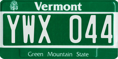 VT license plate YWX044