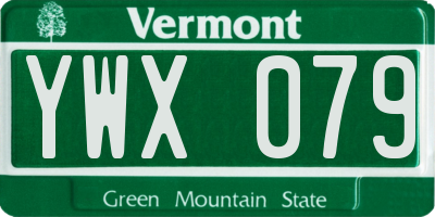VT license plate YWX079