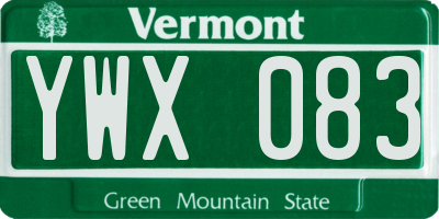 VT license plate YWX083
