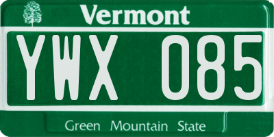VT license plate YWX085