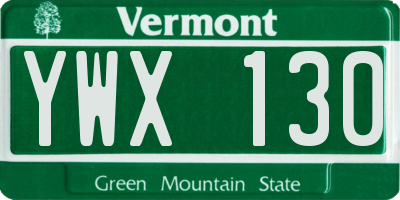 VT license plate YWX130