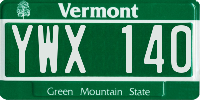 VT license plate YWX140