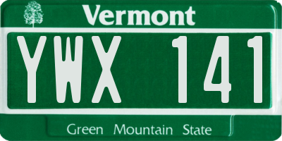 VT license plate YWX141