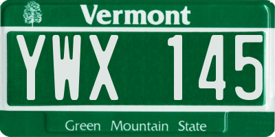 VT license plate YWX145