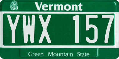 VT license plate YWX157