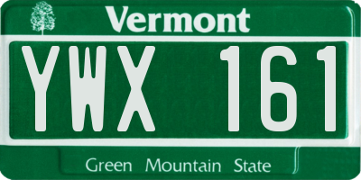 VT license plate YWX161