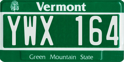 VT license plate YWX164