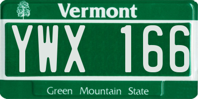 VT license plate YWX166