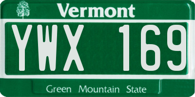 VT license plate YWX169