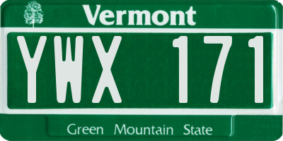 VT license plate YWX171