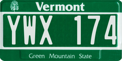 VT license plate YWX174