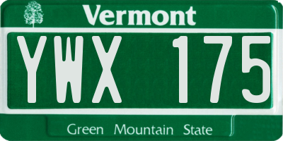 VT license plate YWX175