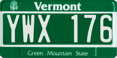 VT license plate YWX176