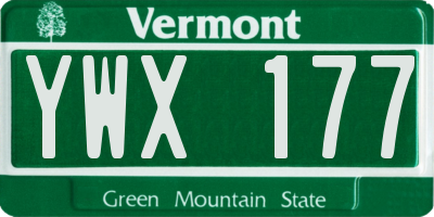 VT license plate YWX177