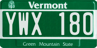 VT license plate YWX180