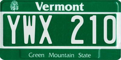 VT license plate YWX210