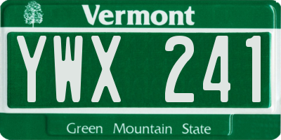 VT license plate YWX241