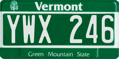 VT license plate YWX246
