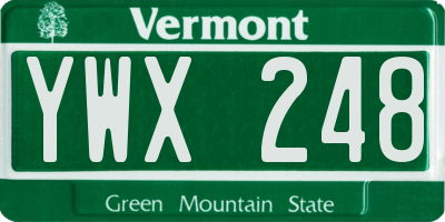 VT license plate YWX248