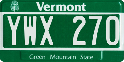 VT license plate YWX270