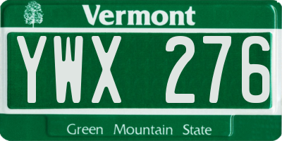 VT license plate YWX276