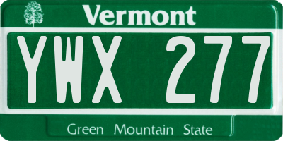 VT license plate YWX277