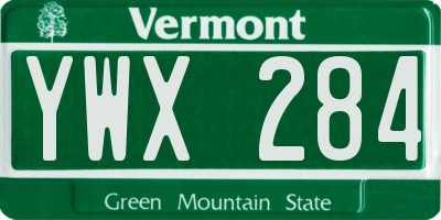VT license plate YWX284