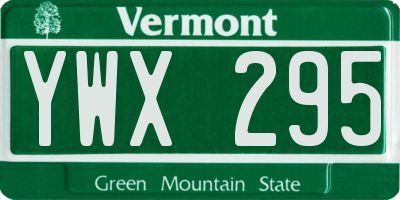 VT license plate YWX295