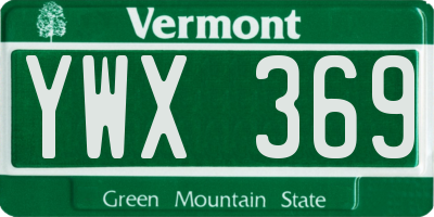 VT license plate YWX369