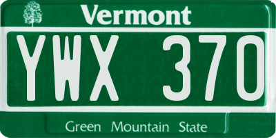 VT license plate YWX370