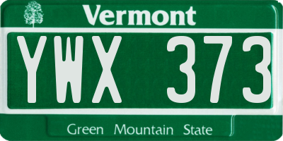 VT license plate YWX373