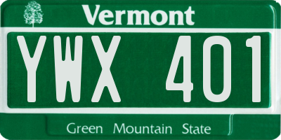 VT license plate YWX401
