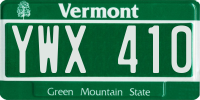 VT license plate YWX410