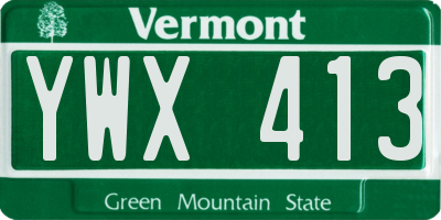 VT license plate YWX413