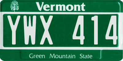 VT license plate YWX414