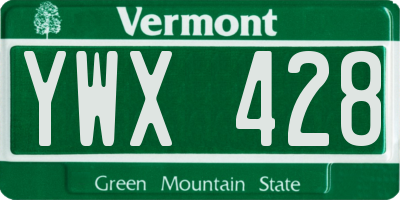 VT license plate YWX428