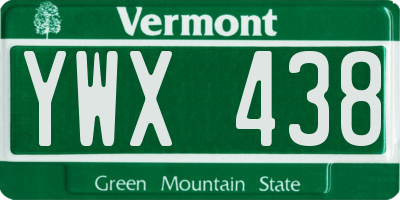 VT license plate YWX438