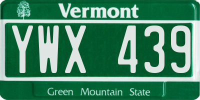 VT license plate YWX439