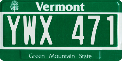 VT license plate YWX471