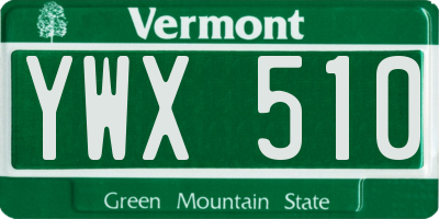 VT license plate YWX510