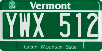 VT license plate YWX512