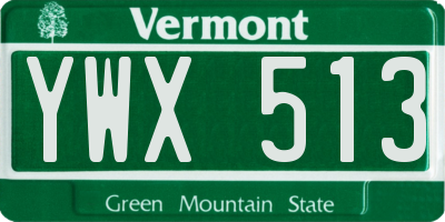 VT license plate YWX513